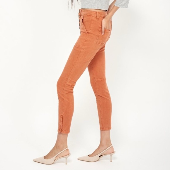 Joie High-Rise Button-Fly Pants in Rust Orange Brown, Size 29 - Picture 2 of 10